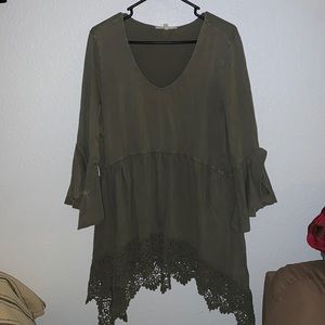 Olive Green boho top